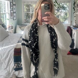 Chic Black and White Patterned Scarf